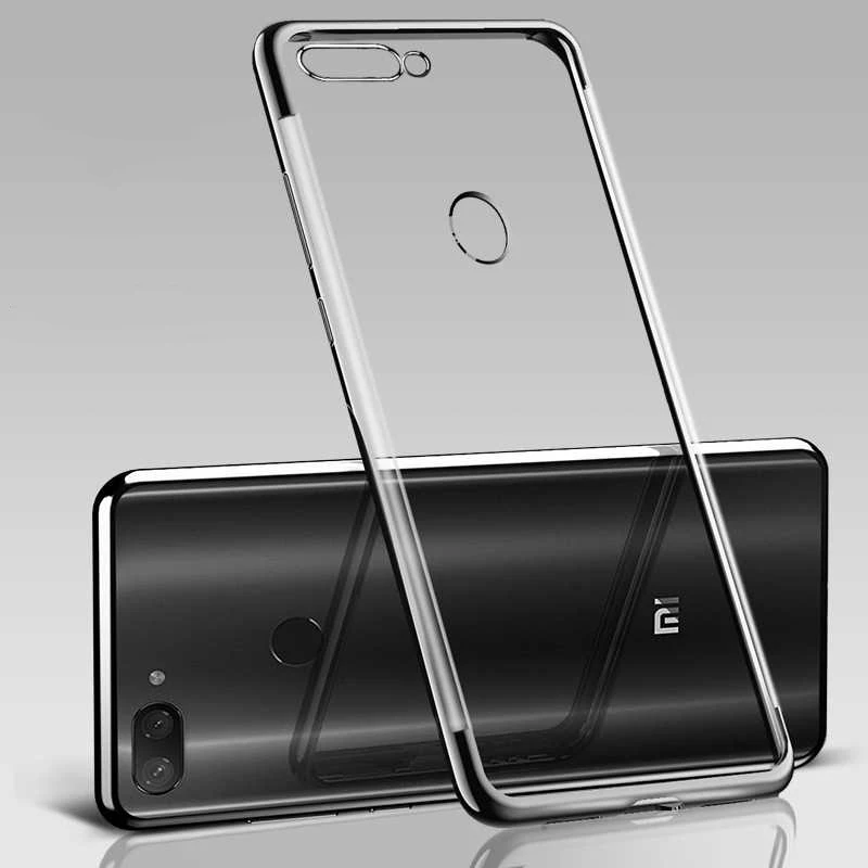 Силиконовый чехол для Xiaomi Mi 8 Lite, чехол-бампер, прозрачный из ТПУ силиконовый чехол для задней панели, тонкий чехол для Xiaomi Mi 8 Lite, чехол - Цвет: Черный