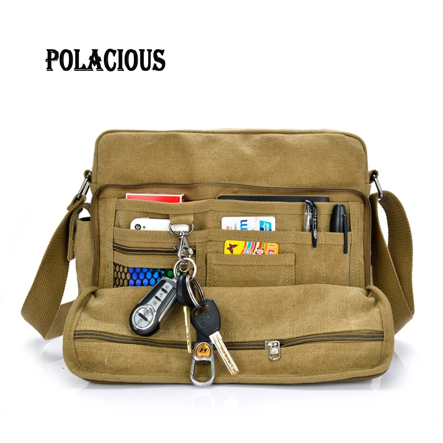 Multifunction Men's Messenger Bags Men Canvas Bag handbag Casual Travel
