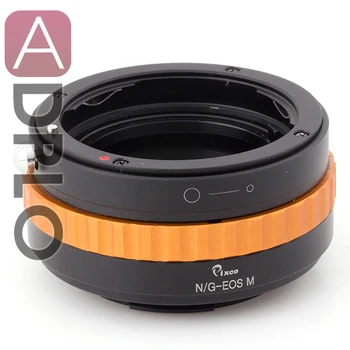 

PRO Built-In Iris Control Adjustable Lens Adapter Suit For Nikon F Mount G Lens Color Gold to Suit for Canon EOS M Camera