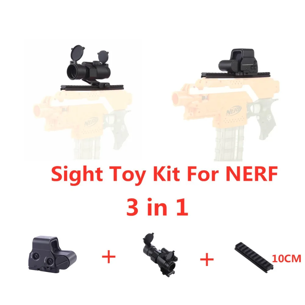 

New Practical Tactical Red Dot Aim Point Sight +Scope Sight toy kit for Nerf with 10cm Grooved Top Rail /for Water Gel Blaster