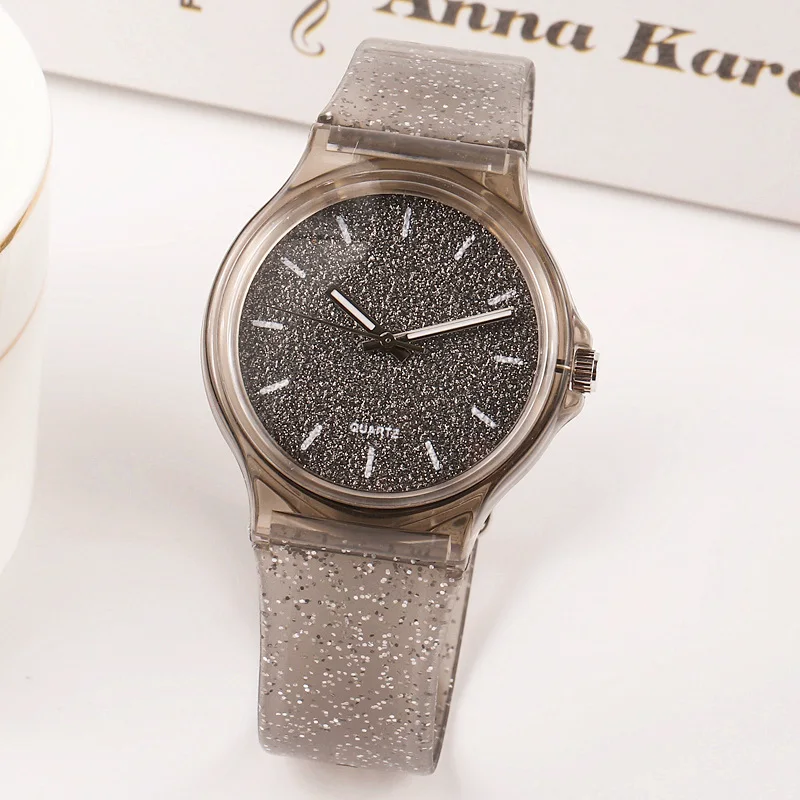 Высокое качество Harajuku Блестящие модные желе силиконовые прозрачные пластиковые женские часы милые уникальные женские часы горячая распродажа