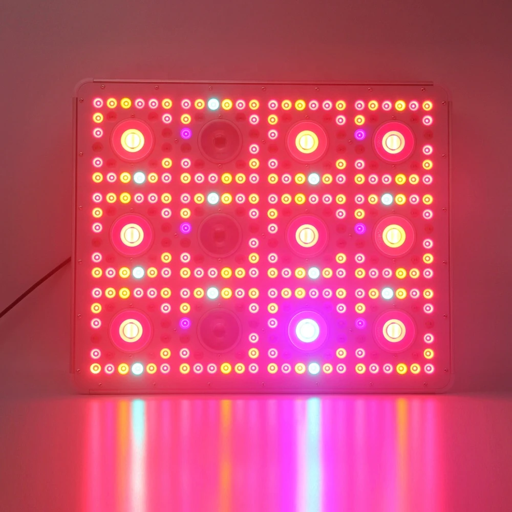 

Powerful penetration 1000watt led grow light fixture, 3w led + lens 2000w Veg Bloom switches led grow panel light full spectrum