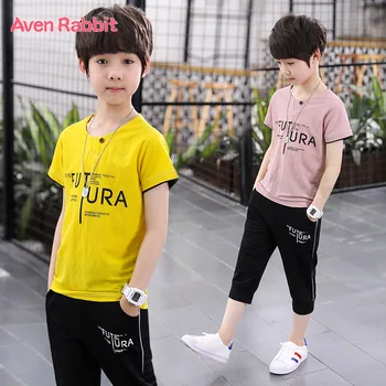 

Aven Rabbit kid clothes boys children clothes toddler boy clothes cottonT-shirt + pants 2 piece set summer fashion boy suit