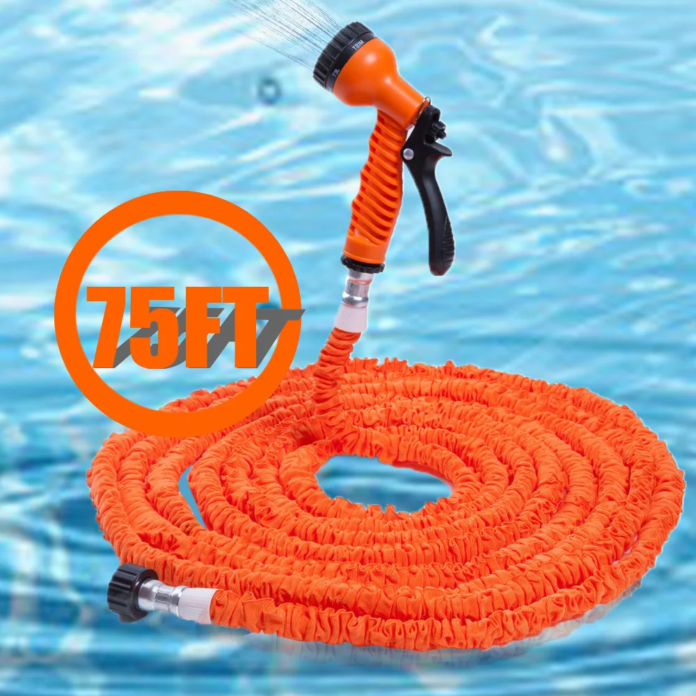 

7 Modes Extensible Magic Flexible Soft Garden Water Hose 25FT 50FT 75FT 100FT 125FT 150FT 175FT For Car Watering With Spray Gun