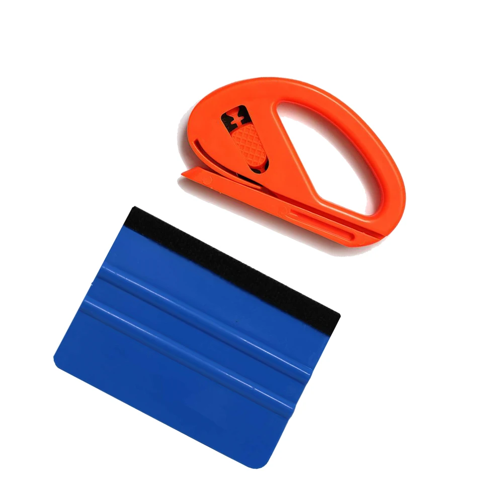 

Vinyl Safety Cutter & Felt Edge Squeegee Scraper Kit Vehicle Car Wrapping Tools