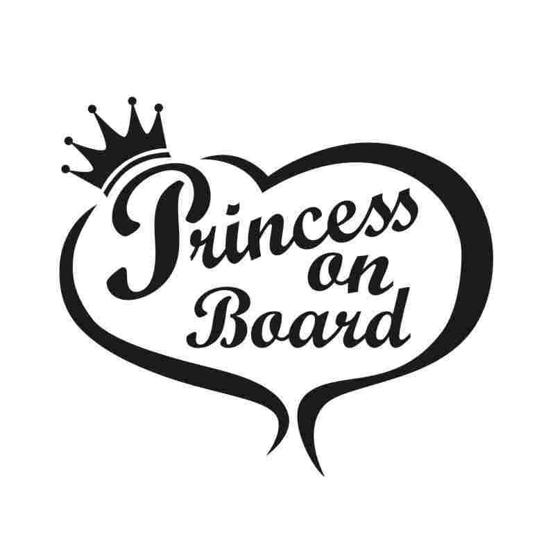 Princess On Board Funny Girl Car Decal Vinyl Sticker For Bumper Window Panel