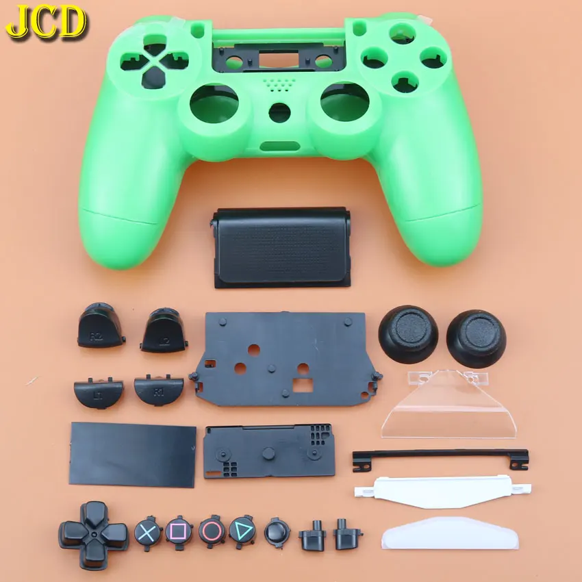 JCD Геймпад контроллер полный корпус и кнопки мод комплект для DualShock playstation 4 PS4 контроллер ручка Корпус чехол Крышка - Цвет: Green