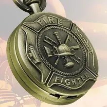 Модные часы винтажные пожарные кварцевые мужские карманные часы+ цепь Новые