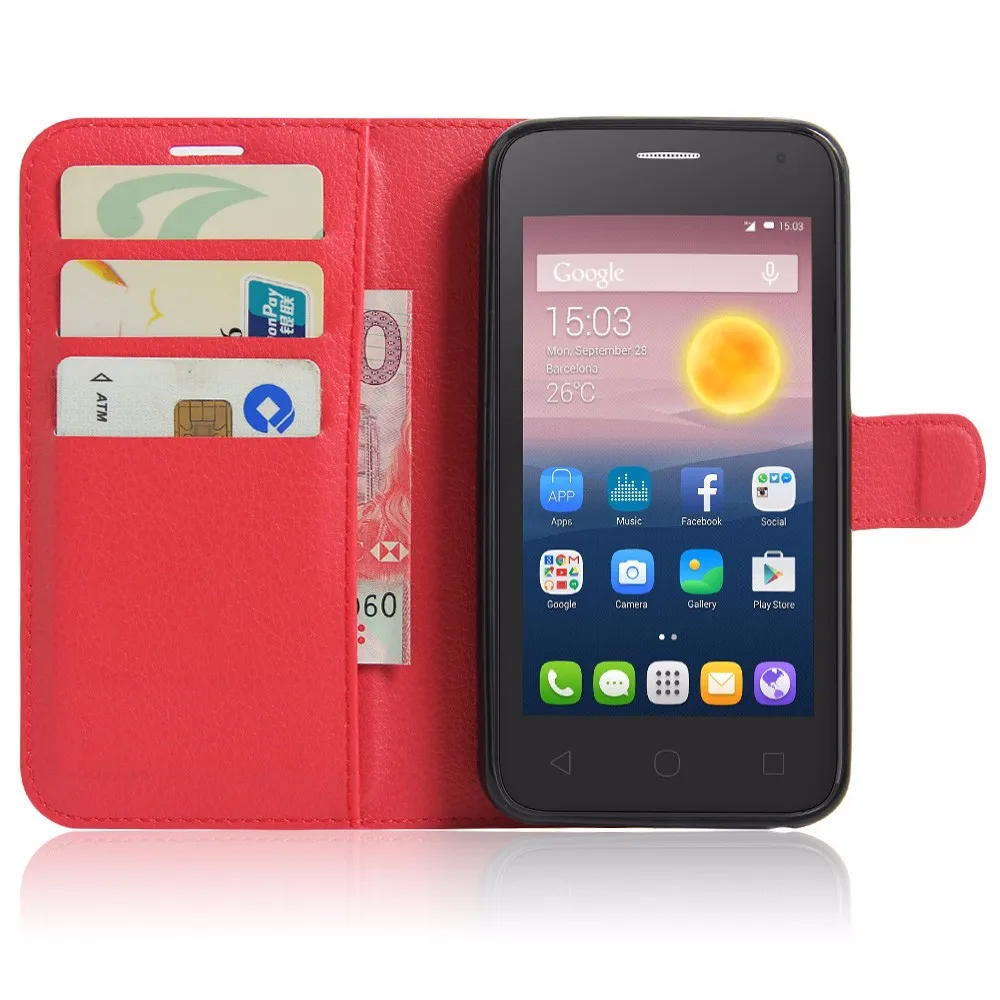 Luxury PU Leather Cover Case For Alcatel One Touch Pixi 4 5.0 OT 5010 5010D Case Flip Protective Phone Back Cover Bag Skin (40)