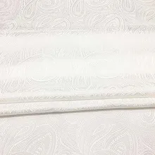 Белая жаккардовая шелковая ткань, Дизайн Пейсли, шелк, сатин, шелковая ткань, SFF080