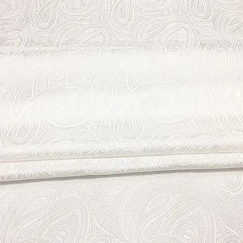 

White jacquard silk fabric paisley design 100% silk satin silk fabric,SFF080
