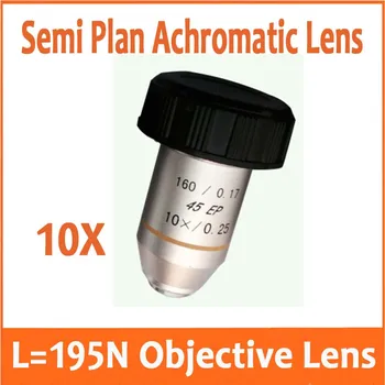 

10X Lab195N Medical Biological Microscope Bio-Microscope Semi Plan Achromatic Objective Lens 160/0.17 Thread Diameter 20.2mm