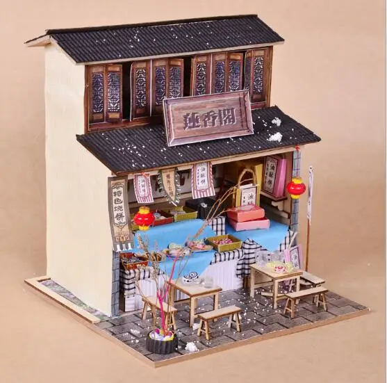 

Luxury lights House puzzle model kits DIY Chinese ancient architecture Creative Christmas gifts Include detailed English manuals