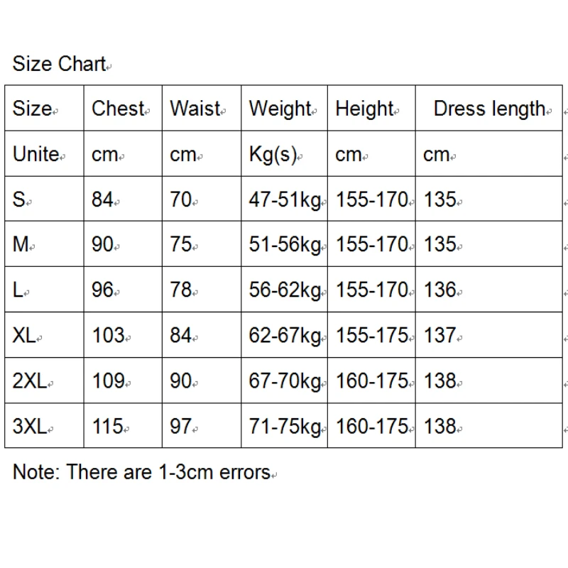 Spanish Size Chart