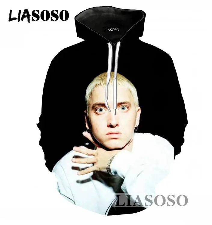LIASOSO, зимний и осенний женский свитер, стильный Для мужчин Для женщин толстовки 3D печати, реперские кепки пуловер Eminem в стиле «хип-хоп» с капюшоном спортивный костюм Повседневное Толстовка T679 - Цвет: 6