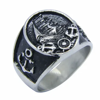 

1pc Dropship Cool Anchor Boat Ring 316L Stainless Steel Fashion Biker Hiphot Style Ship Ring