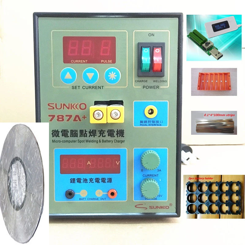 

SUKKO 787A Spot Welder Battery Welder Applicable Notebook and Phone Battery Precision Welding Pedal 787a +1 set Tester