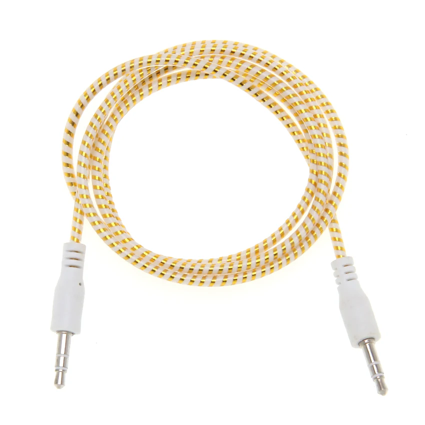 100pcs 3 5mm Audio Cable Plastic ring 3 5 jack to jack aux cord 1m Headphone Speaker AUX Cable for iphone samsung Car MP3 cheap