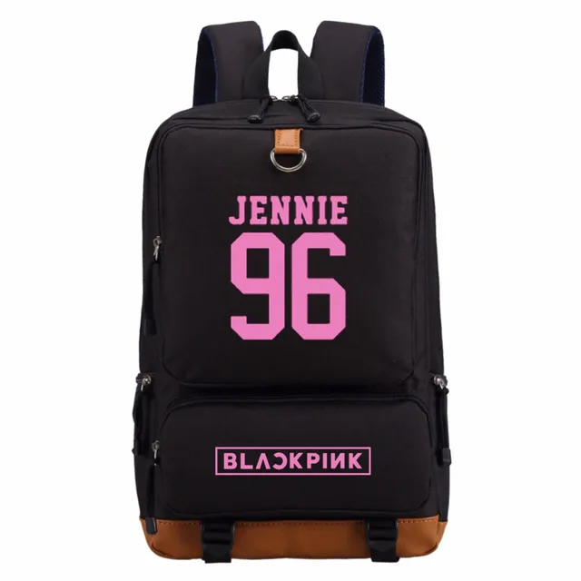 WISHOT KPOP Korean Blackpink Jennie Lisa Rose Canvas bag backpack for teenagers men Student
