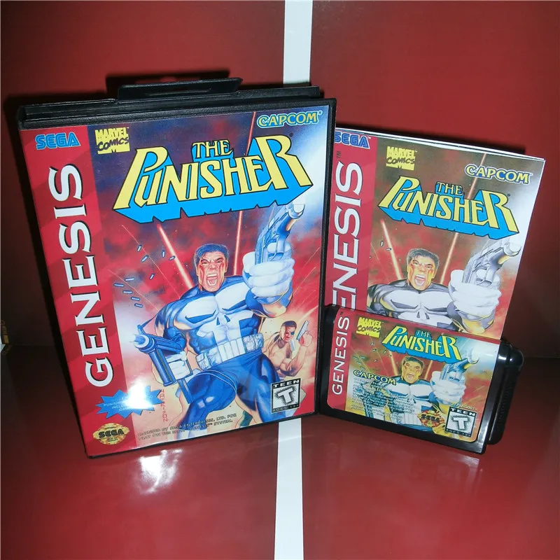 

The Punisher US Cover with box and manual For Sega Megadrive Genesis Video Game Console 16 bit MD card
