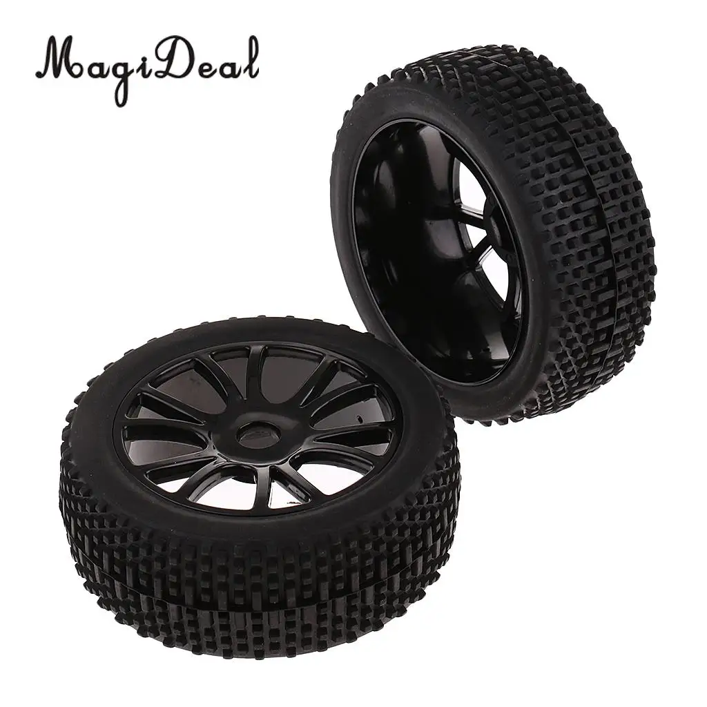 MagiDeal Rubber 4 Pieces 17mm Hub Wheel Rim Tires 1:8 Off-Road RC Car Buggy Tyre for 1/8 HSP HPI Truck
