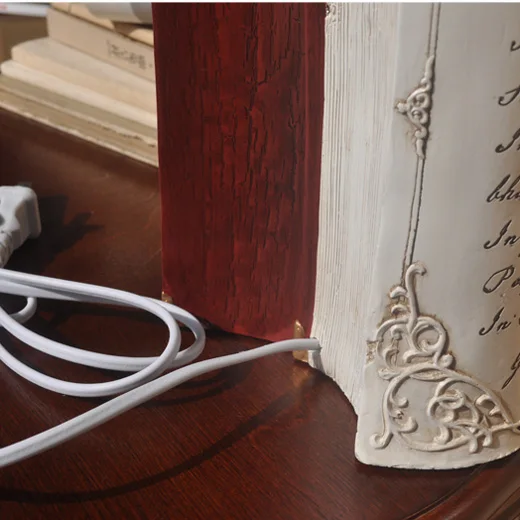 Европейская полимерная книга, настольная лампа для кабинета, тканевый абажур для спальни, настольная лампа, освещение для гостиной