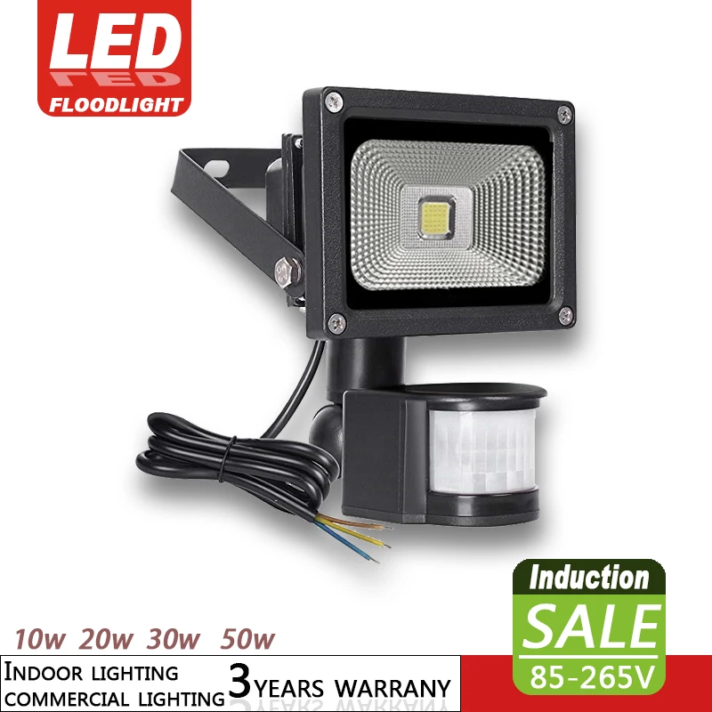 

Human body infrared induction floodlight LED wall mounted spotlight 10W 20W IP65 searchlight wall washer with motion sensor