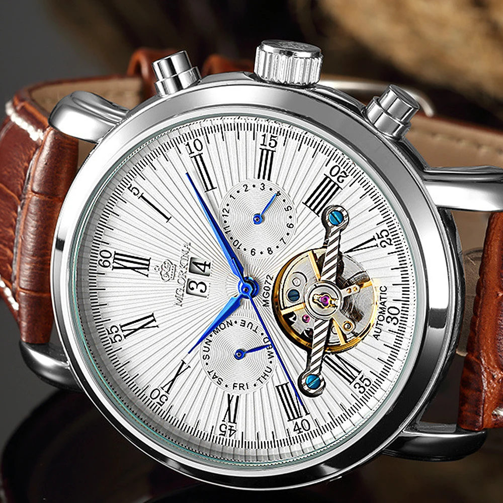 silver white brown automatic watch men-4