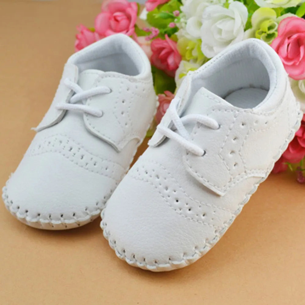 Baby Girls Boy PU Leather Crib Shoes Kids Soft Sole First Walkers