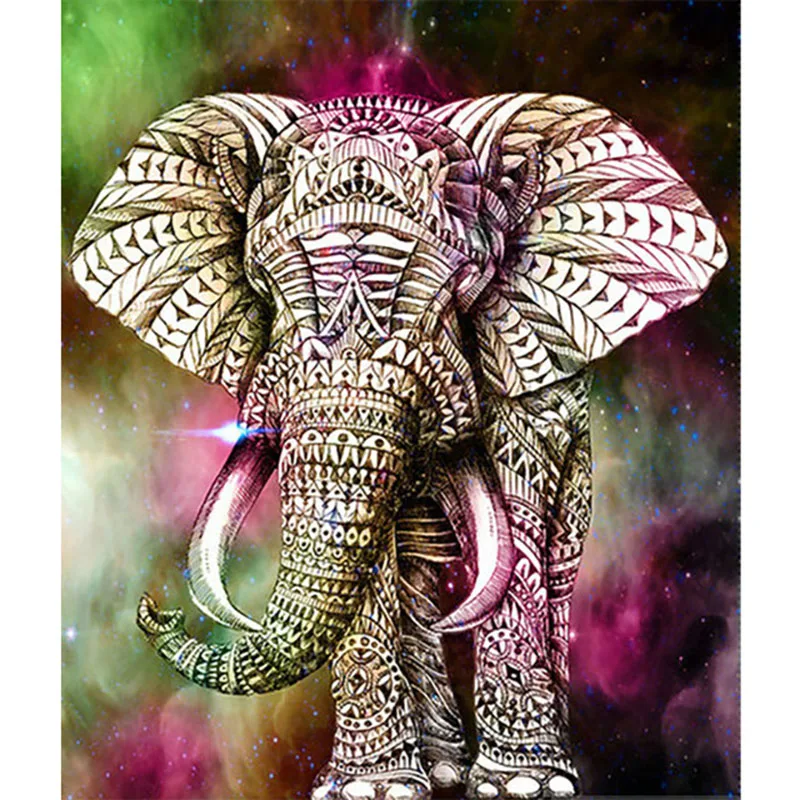 

5D Diy Diamond Needlework Cross Stitch pebble round diamond Elephant Diamond Embroidery Diamond Pebble round diamond painting