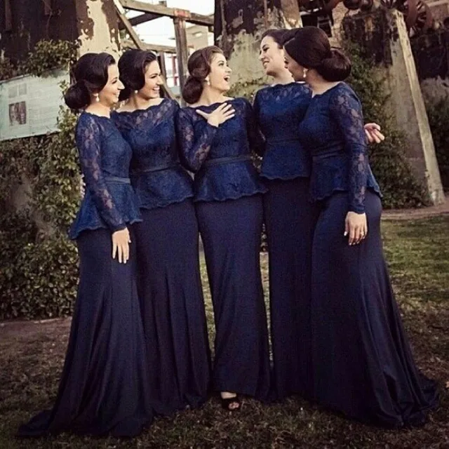 Aliexpress.com : Buy Navy Blue Bridesmaid Dresses 2017 Sexy Navy Blue Bridesmaid Dresses 2017 Sexy Strapless Lace Long Sleeve Mermaid Bridesmaid Dress Plus Size Custom - Aliexpress.com : Buy Navy Blue Bridesmaid Dresses 2017 Sexy