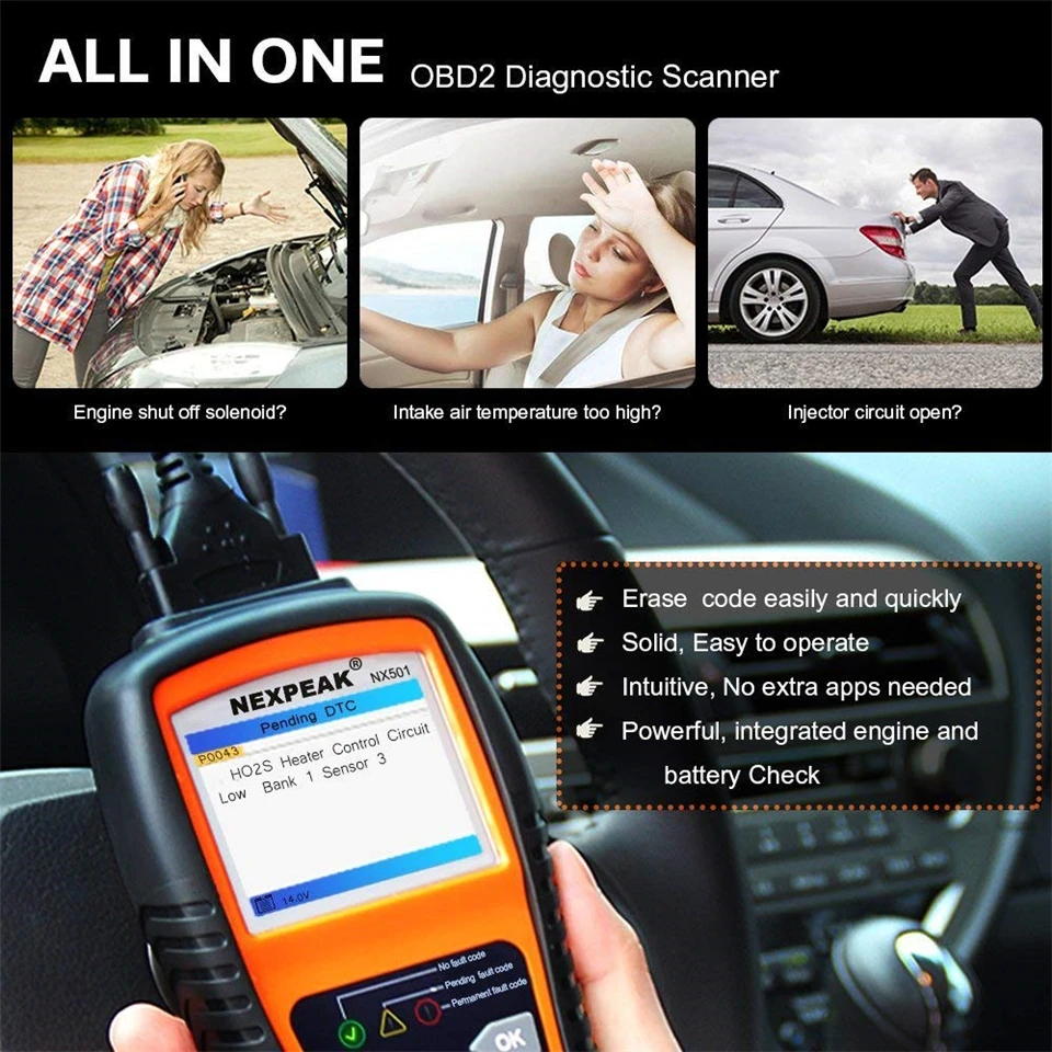 OBD2 Автомобильный сканер NEKPEAK NX501 OBD 2 авто диагностический двигателя автомобиля