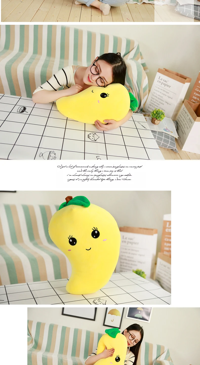 BABIQU 1 шт. 45 см милой улыбкой манго подушка мультфильм плюшевые игрушки мягкие подушки фрукты творческий Подушка Детские забавные kawaii