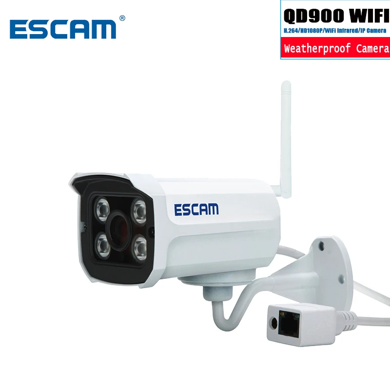 

ESCAM Brick QD900 WIFI 1080P P2P Cloud IR Waterproof Security IP Camera Wireless Network IR Bullet Surveillance Outdoor Mini Cam