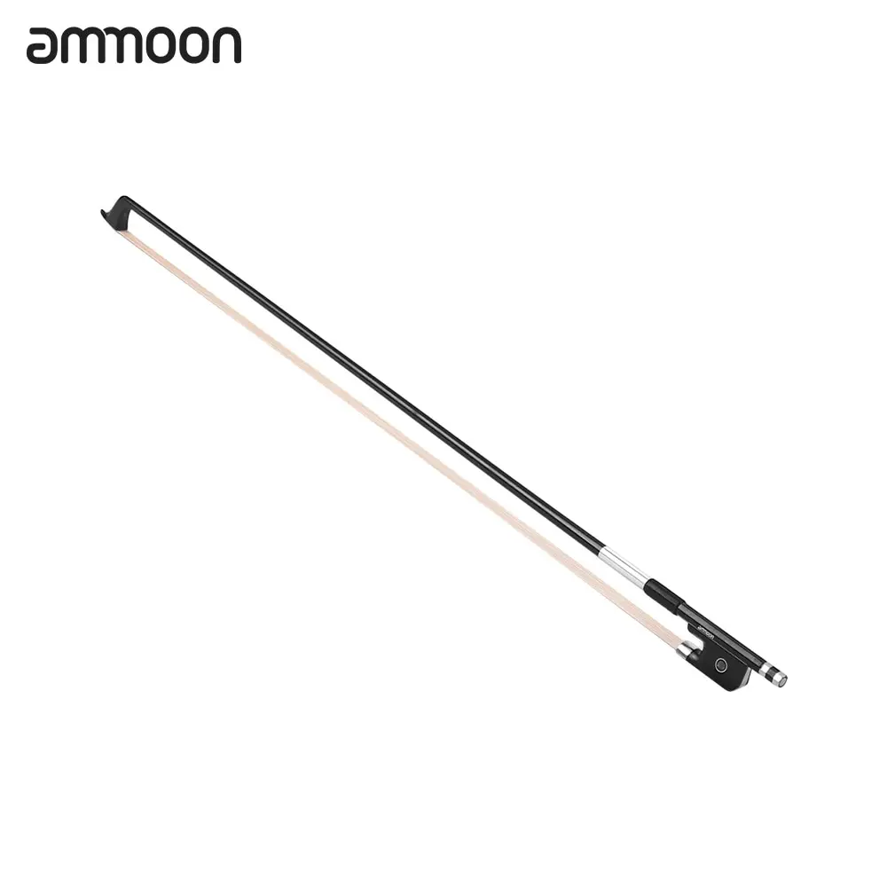 

Good Quality ammoon 4/4 Cello Violoncello Bow Well Balanced Carbon Fiber Round Stick Ebony Frog White Horsehair Cello Parts