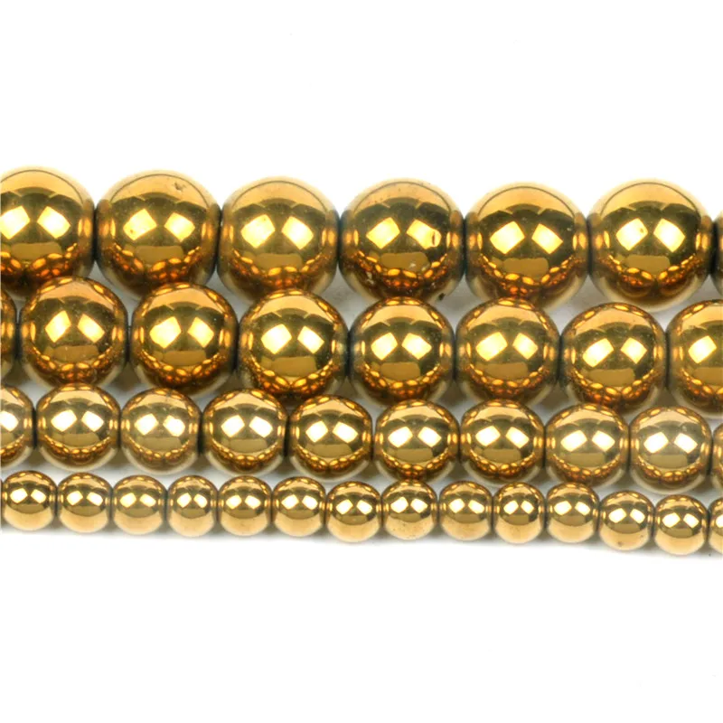 

Natural Stone Black Gold Silver Rainbow Hematite Beads Round 4-12MM Fit Diy Jewelry Charm Bracelet Necklace Making