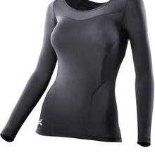 Осень Зима EXP Женская компрессионная облегающая Спортивная футболка с длинным рукавом марафон бегуны Тренировка Стрейч Брюки впитывает