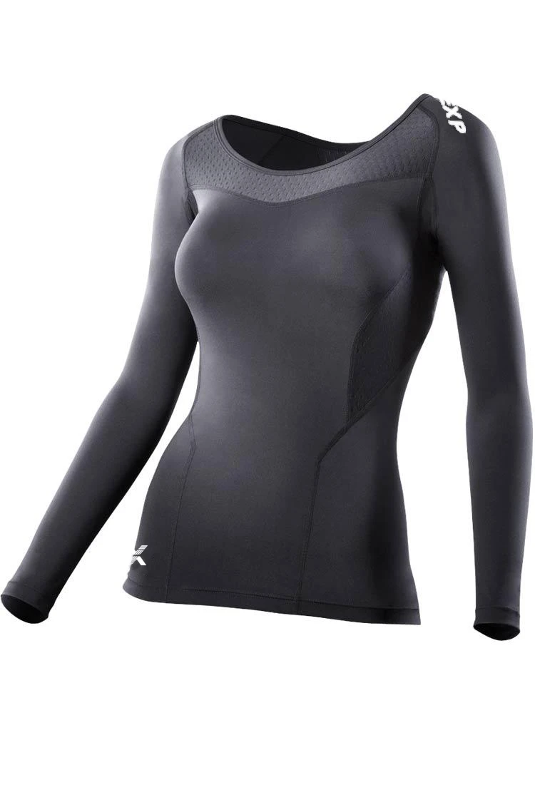 

Fall Winter EXP Women's compression Tight Gym Long sleeve T-shirt marathon runners training Workout Stretch Trousers Wicking