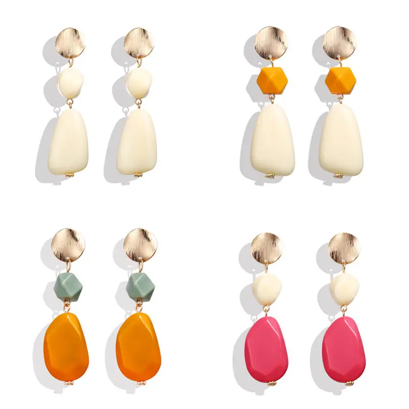 

2019 New Drop Earrings Fashion Geometric Long Earrings Korean Statement Wedding Bride Jewelry