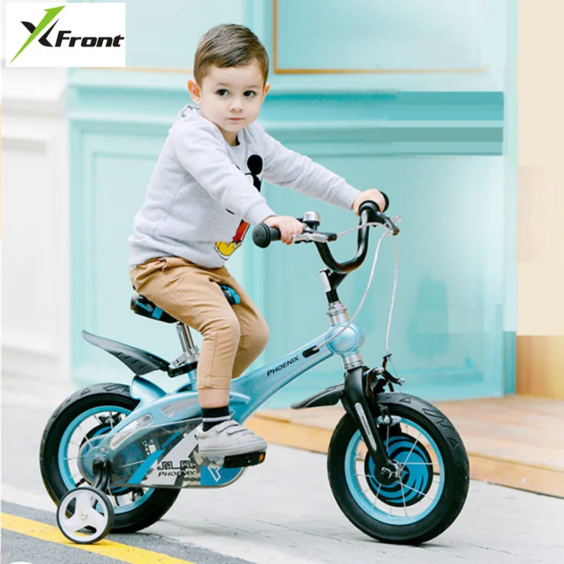 New Brand Magnesium Alloy Frame Child Bike 12/14/16 inch Auxiliary Wheel Dual Disc Brake Bicycle Boy Girl Children buggy