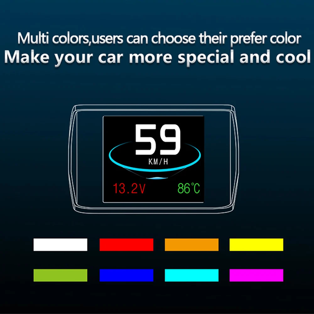 OBDSPACE P10 бортовой компьютер OBD2 цифровой дисплей Спидометр расход топлива Датчик температуры воды OBD HUD Дисплей