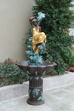 70″ Europe Large size Outdoor Bronze fountain sculpture garden plaza Decoration