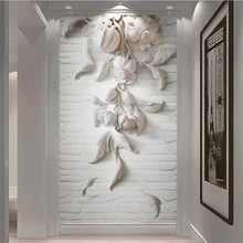 Beibehang пользовательские обои 3d papel де parede Белый Европейский 3D рельеф кирпичная стена крыльцо прохода перегородки ТВ фон обои