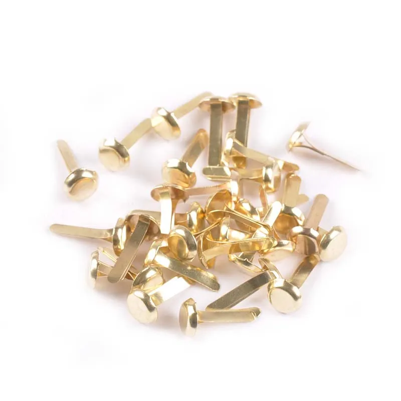 Mixed Round Brad Metal Crafts Embellishments 100Pcs For Scrapbook Diy Decor Fastener Brads Handmade Supplies