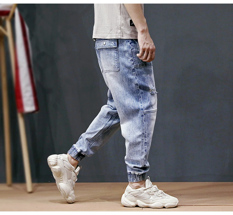 Модная уличная для мужчин джинсы для женщин в полоску сращены дизайнер дамские шаровары Multi штаны карго с карманами Slack нижней хип хоп джинсы джоггеры
