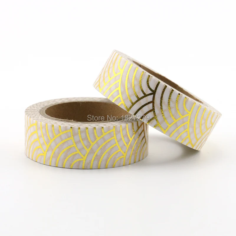 1pcs Gold Foil Washi Tape Japanese Paper 1.5*10meter Kawaii Scrapbooking Tools Solid Colors
