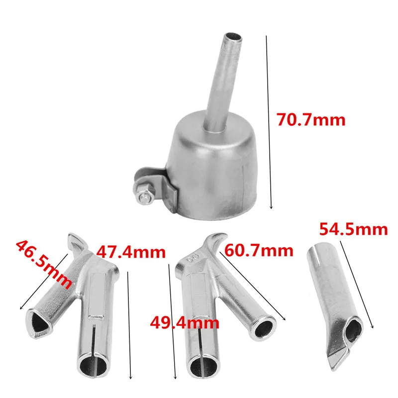 4 шт. скоростные Сварочные насадки для винилового ПВХ пластика горячего теплового воздушного пистолета треугольная скоростная насадка 5 мм круглый наконечник для сварки из титанового сплава типа Y