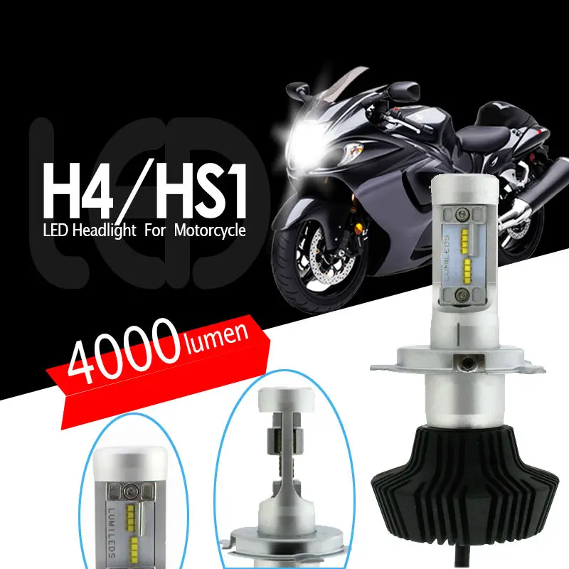 Motorcycle H4 3-LED Headlight Bulb High Low Scooter Lamp ATV Fog Light Replaces