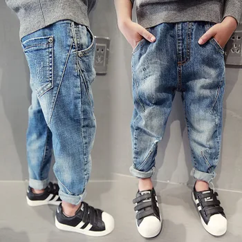 

2019 Spring newest fashion style kids boys jeans soft material fit for age 4 to 13 years old children pants