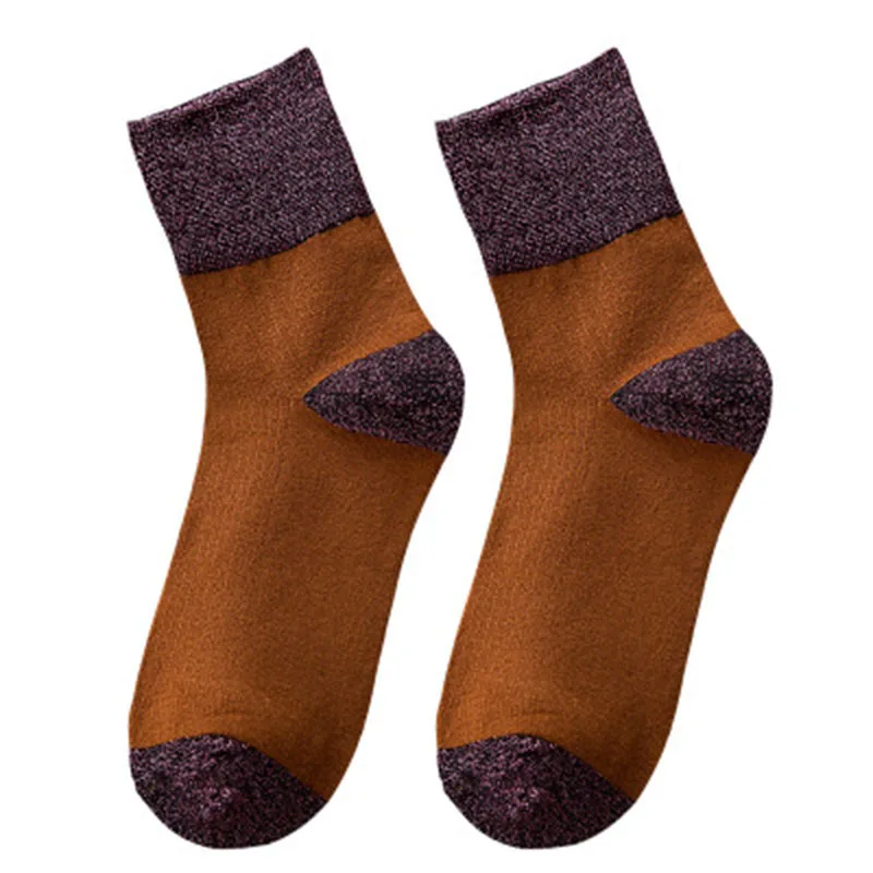 

New Arrival Women Glitter Socks Winter Sliver Slik Shiny Socks Summer Bright Retro Simple Female In Tube Socks for Teens ZG008 8